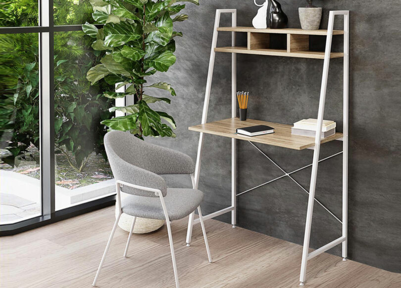 bureau avec étagère pas cher