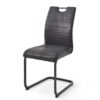 Chaise design en tissu gris anthracite et pied métal noir laqué mat - Gris anthracite