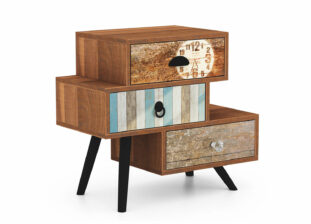 commode de salon vintage à tiroir décalé