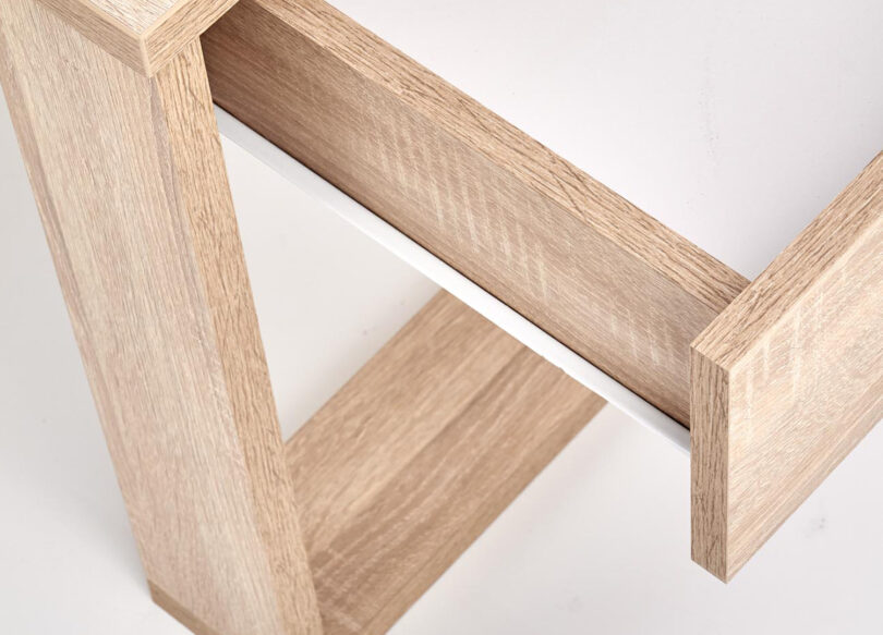 détail et qualité du tiroir de la table basse pas cher
