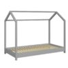 lit cabane pour enfant en bois gris pas cher