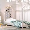 lit cabane bois massif blanc pour enfant