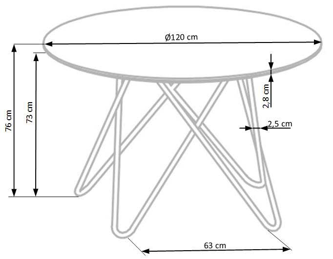 dimensions table de repas ronde