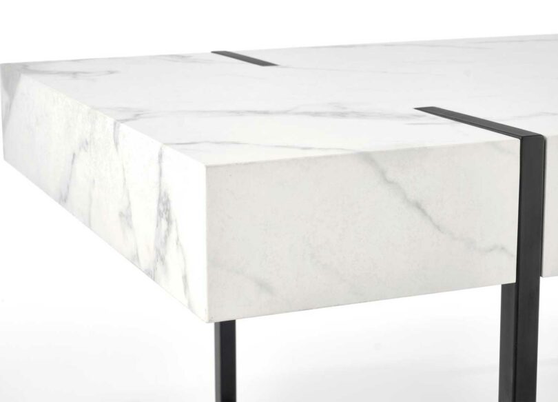 qualité et détail de la table basse moderne marbre blanc