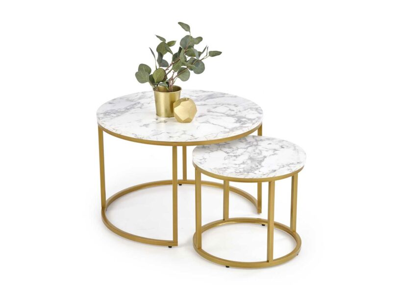 tables gigognes effet marbre