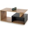 table basse bi couleur noir et bois