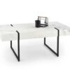 table basse moderne pas cher décor marbre blanc et gris