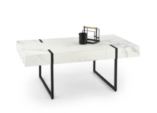 table basse moderne pas cher décor marbre blanc et gris