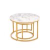 table d'appoint effet marbre blanc