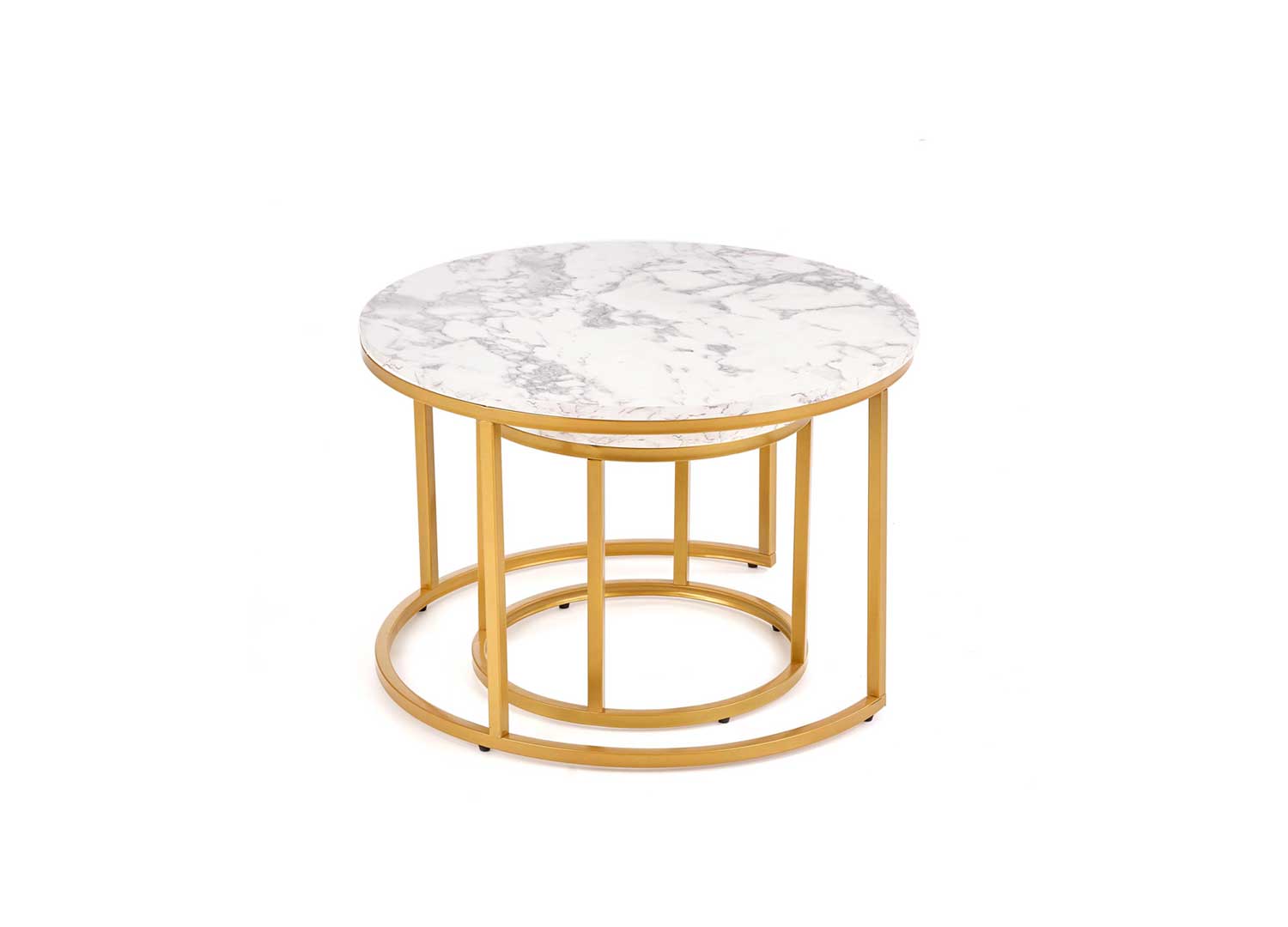 table d'appoint effet marbre blanc