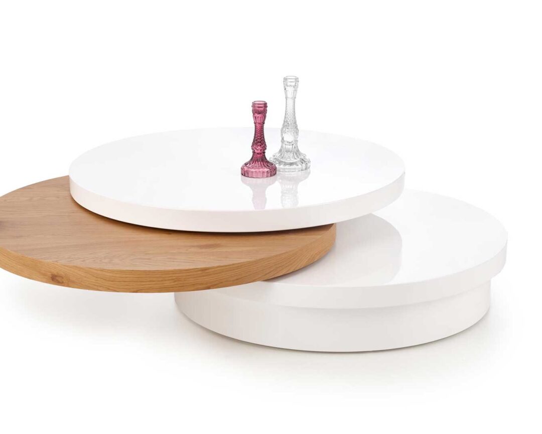 table ronde moderne avec plateau pivotants
