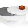 table de salon moderne blanche et gris extensible - Gris
