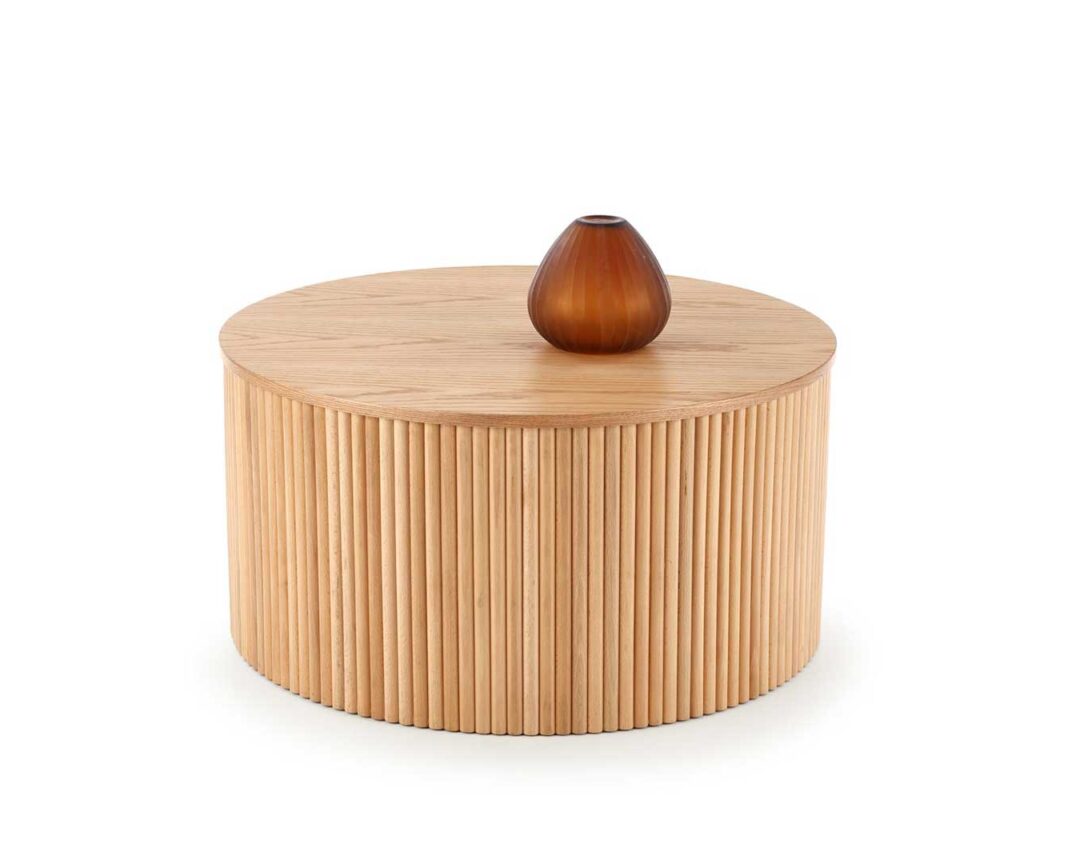 table basse ronde moderne bois massif