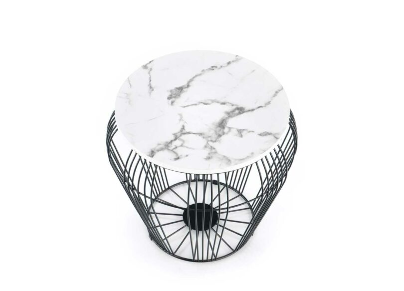table d'appoint moderne effet marbre