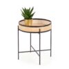 table d'appoint ronde en rotin naturel