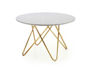 table de repas ronde plateau décor marbre gris