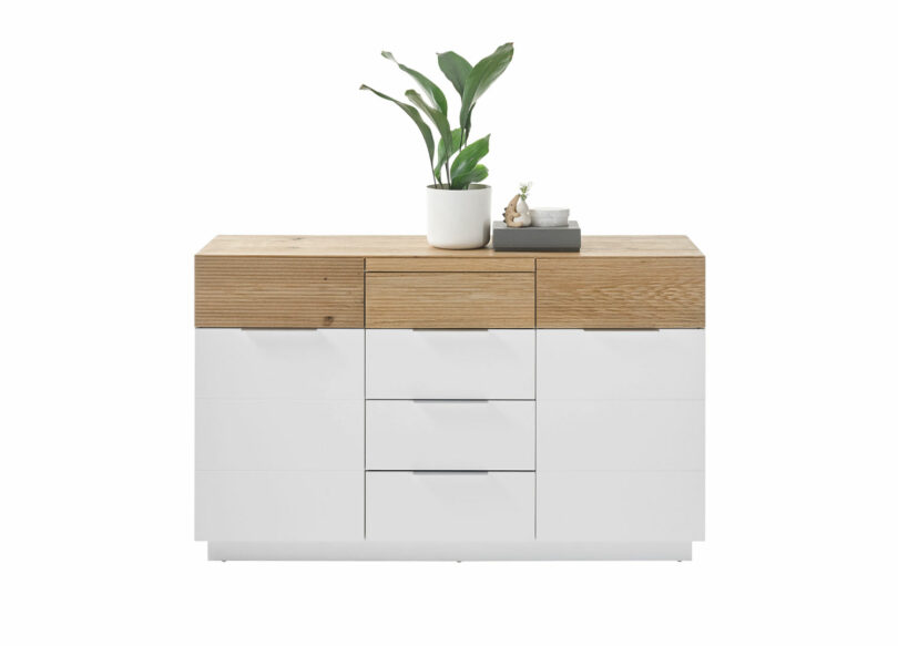 Buffet laqué blanc mat contemporain