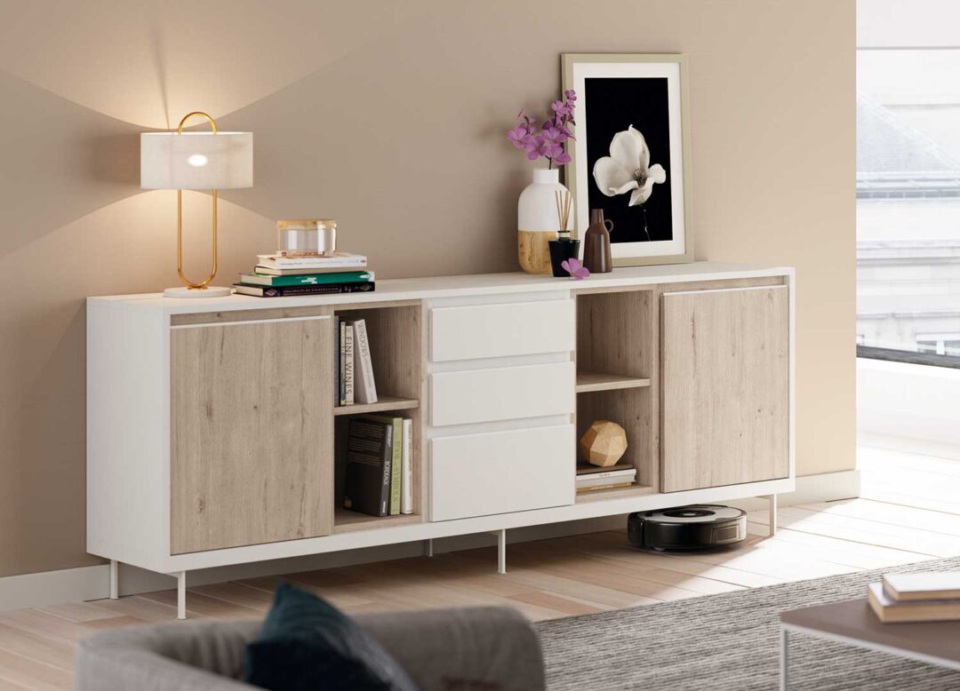 Buffet en bois et blanc haute qualité