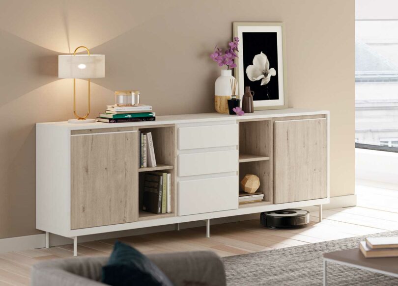 Meuble buffet long en bois