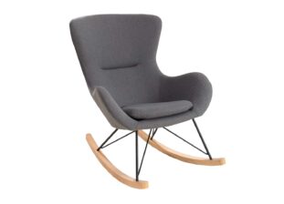 Chaise à bascule en tissu texturé gris design