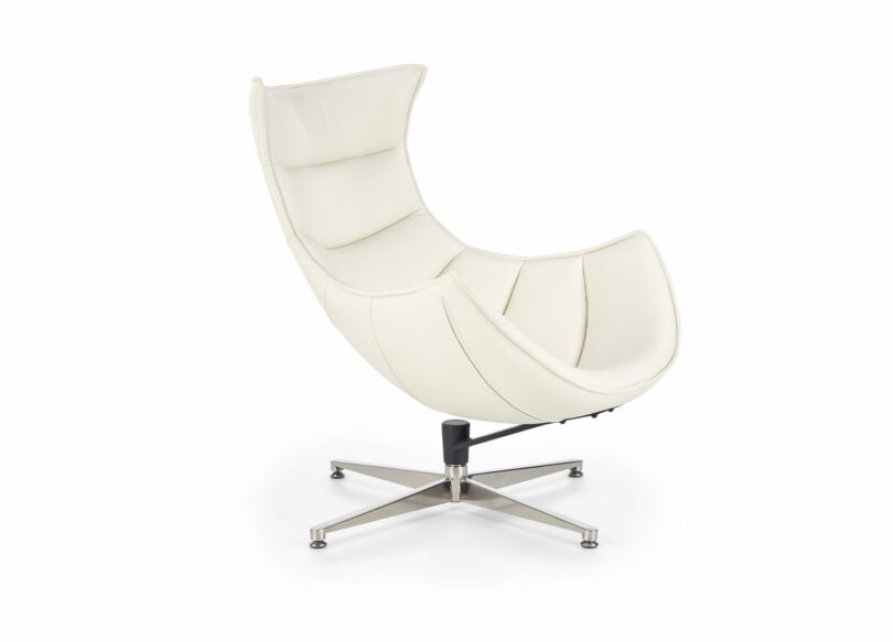 Chaise détente en simili cuir blanc