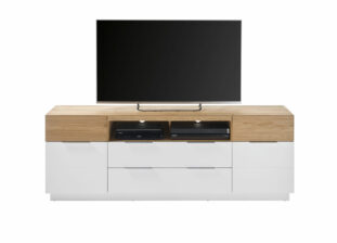 Meuble TV haut laqué blanc mat