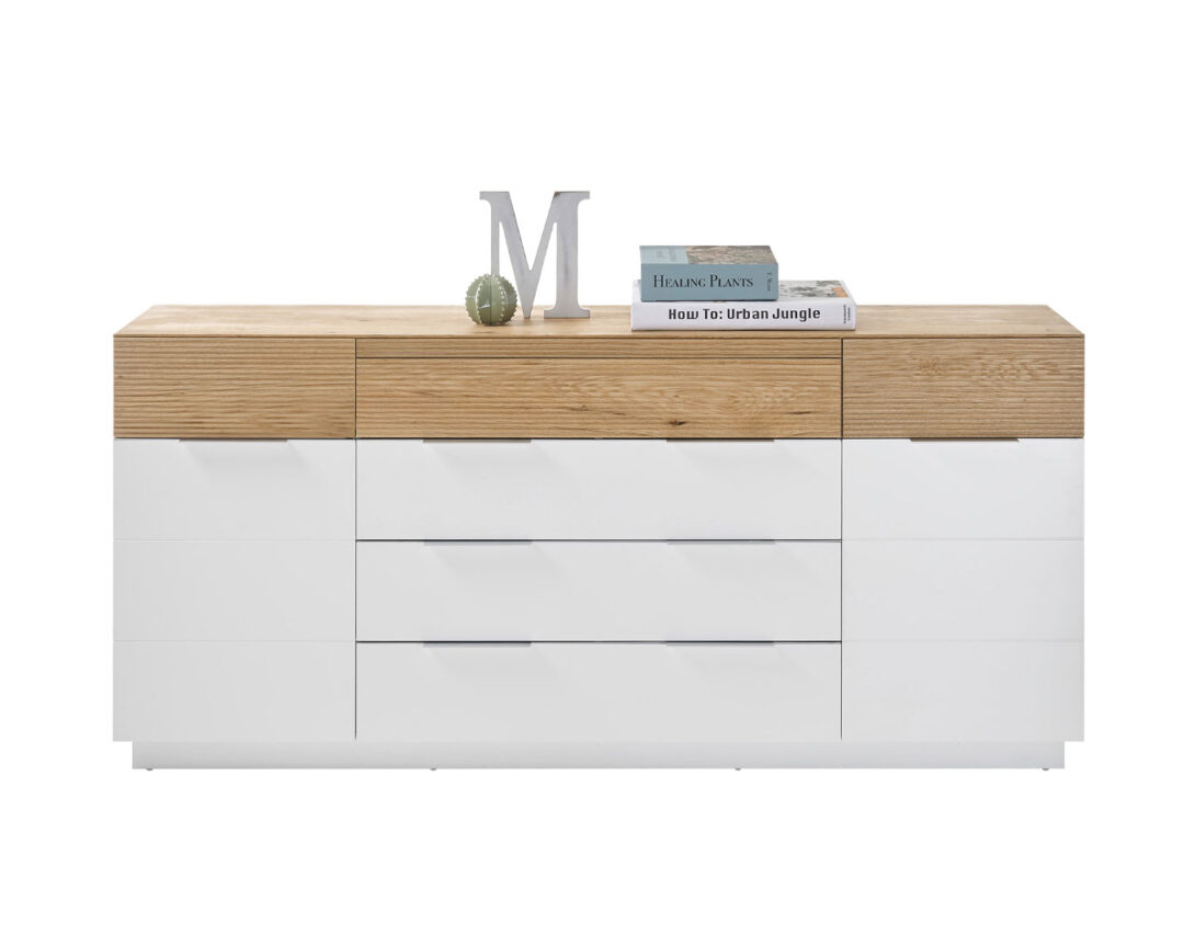 Meuble buffet haut blanc laqué mat 2 portes et 8 niches ouvertes