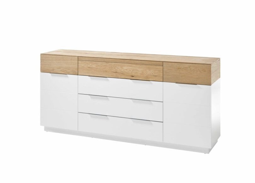 Meuble buffet long laqué blanc contemporain