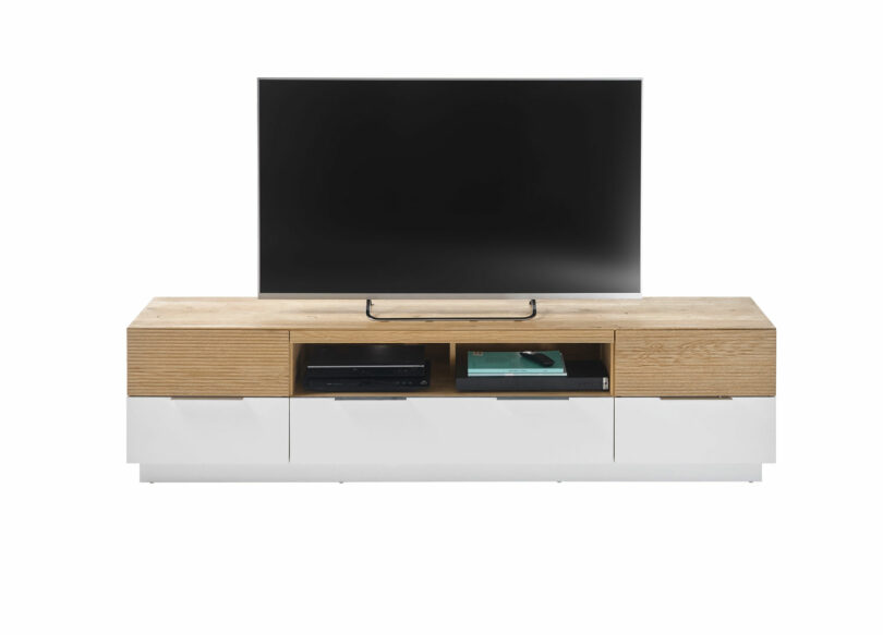 Meuble TV laqué blanc design