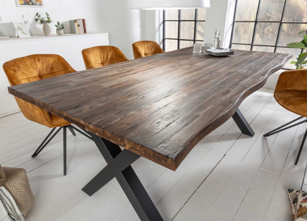 Table de repas en bois d'Acacia marron design