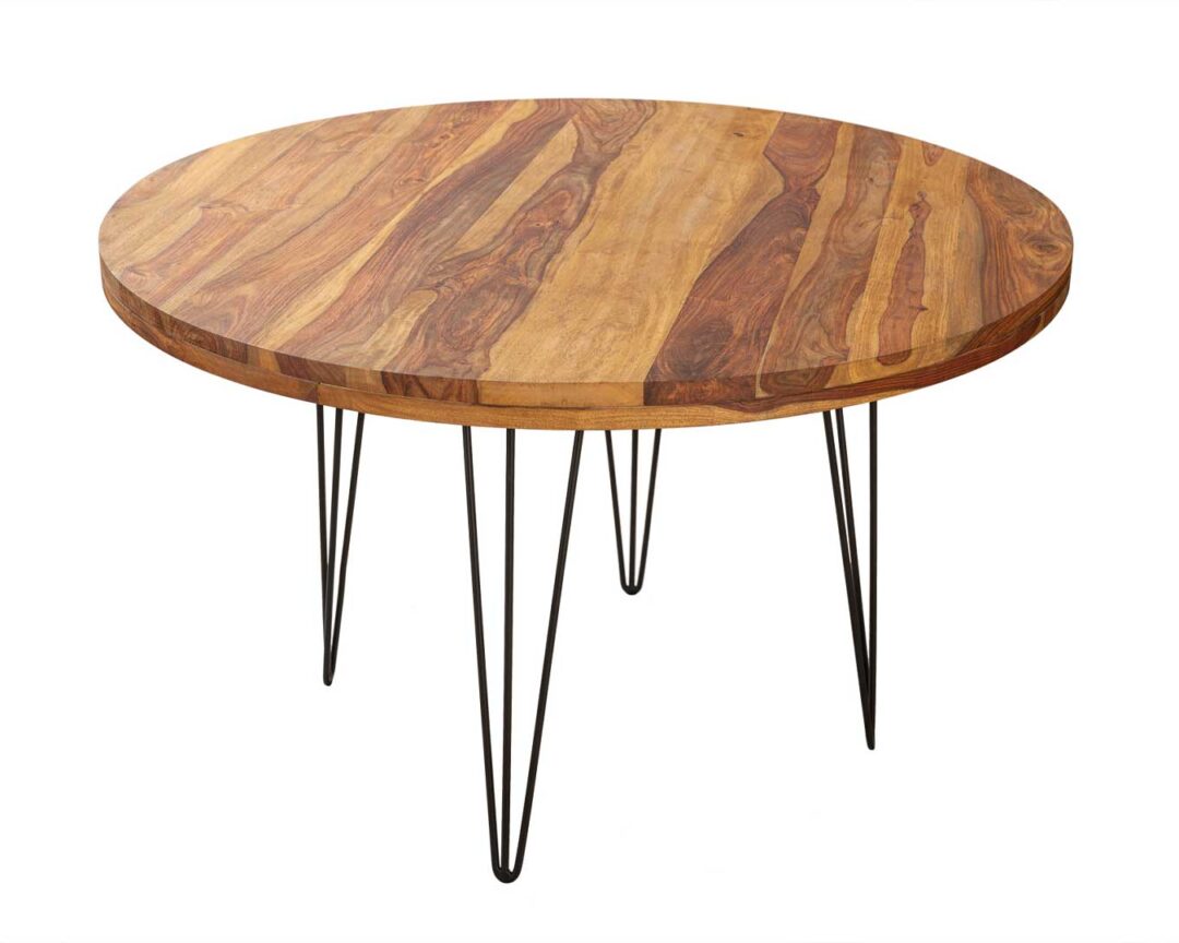 Table à manger en bois de Sesham ronde