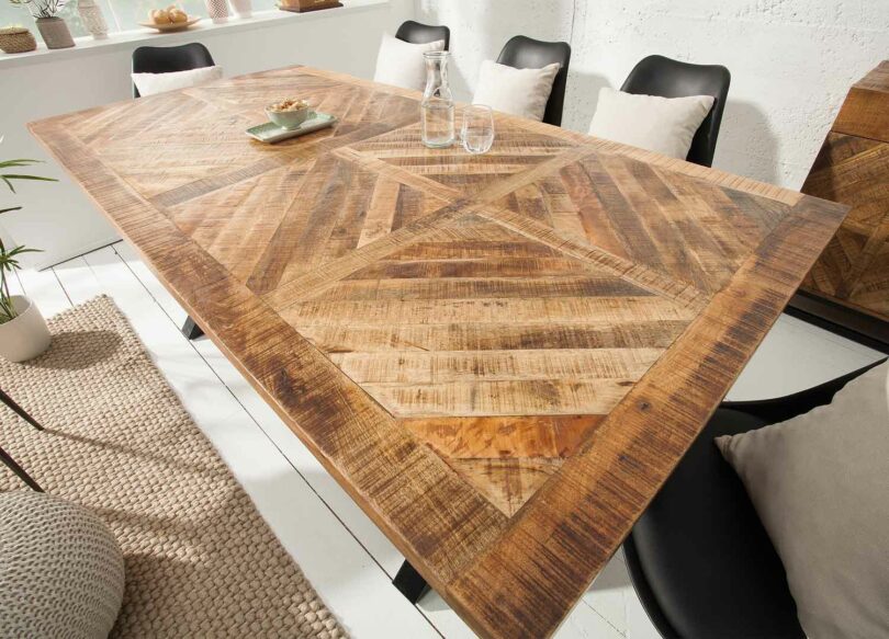 Plateau de table en bois de Manguier vu de haut