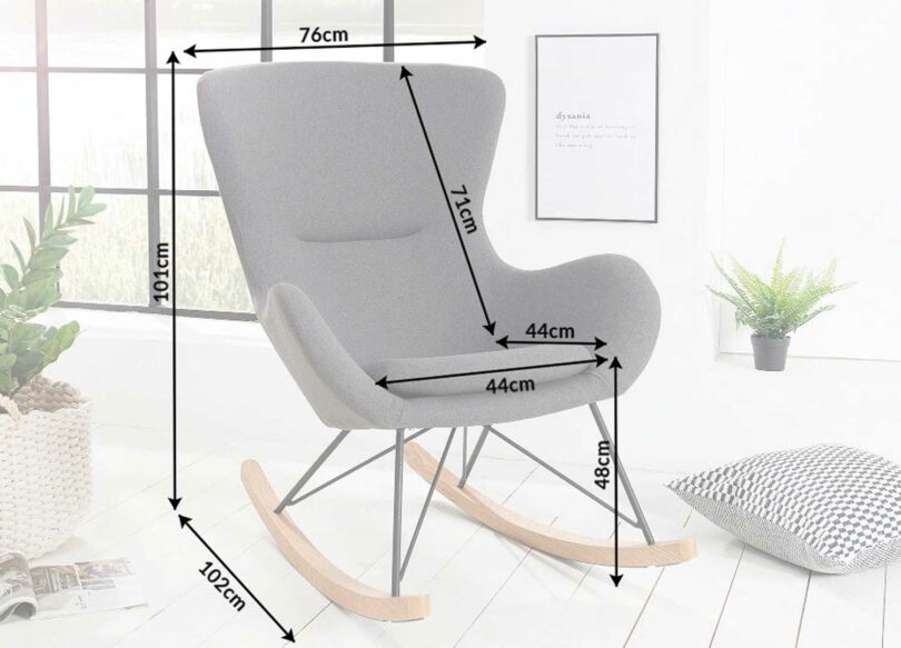 Dimensions de la chaise en tissu à bascule