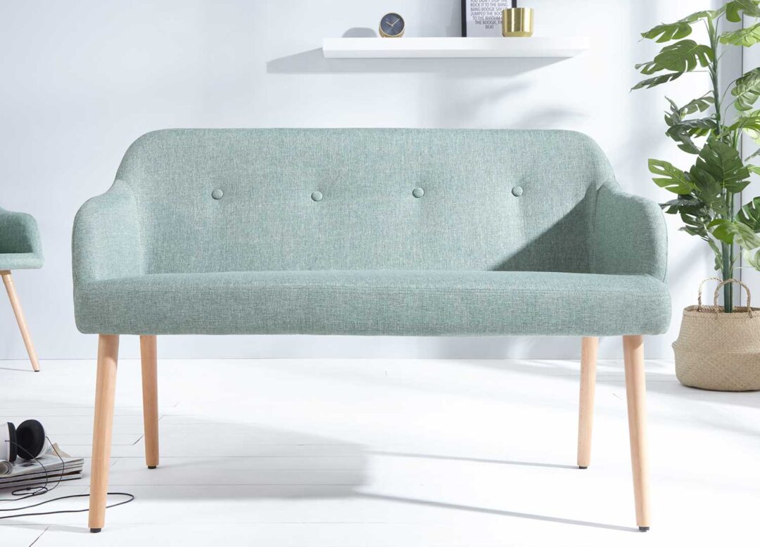 banquette style scandinave vert pastel