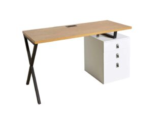 bureau moderne avec tiroirs 140 cm style industriel