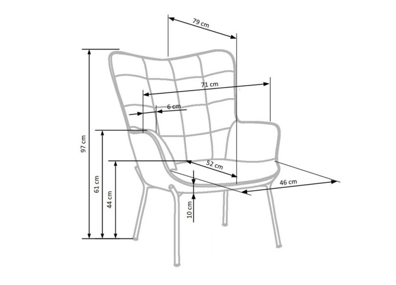 dimensions fauteuil moderne