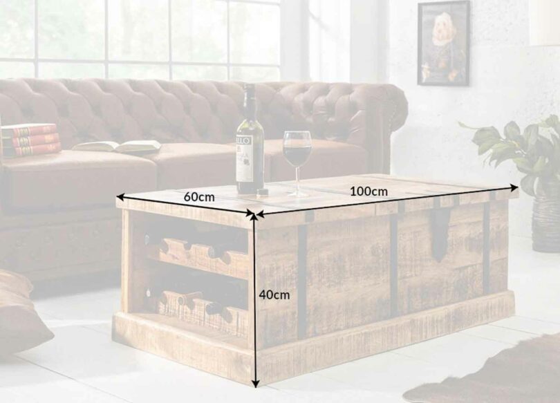 dimensions table basse coffre de bar