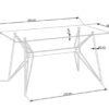 dimensions table de repas moderne en verre 160 cm