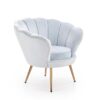 fauteuil coquillage confortable bleu clair