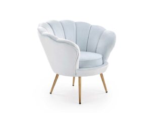 fauteuil coquillage confortable bleu clair