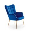 fauteuil relaxe moderne bleu foncé et doré - Bleu foncé