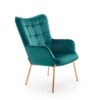 fauteuil relaxe moderne vert et doré - Vert émeraude