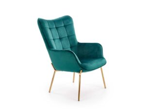 fauteuil relaxe moderne vert et doré