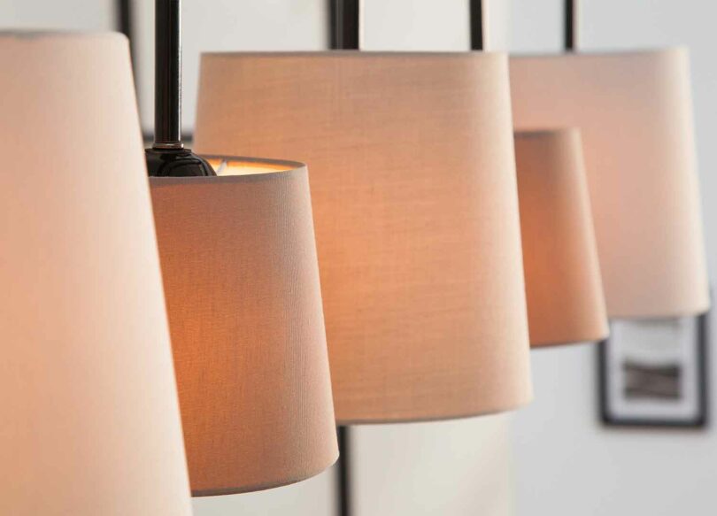 lustre moderne avec abat jour en lin