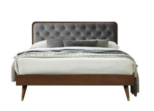 lit moderne noyer foncé pour adulte 160 x 200 cm