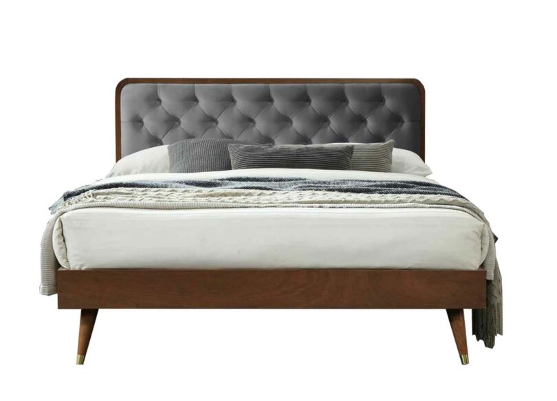 lit moderne noyer foncé pour adulte 160 x 200 cm