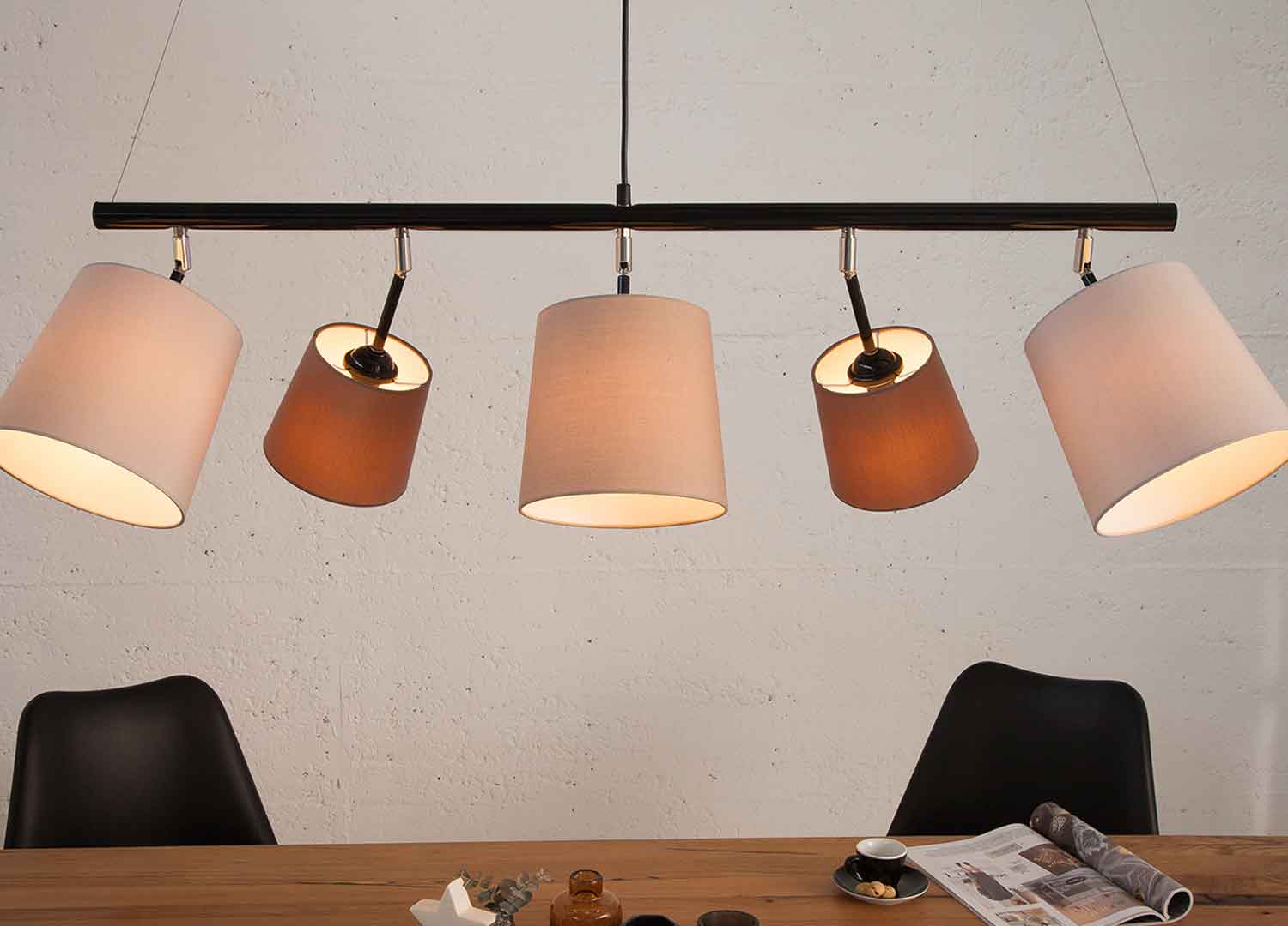 lampe à suspension moderne marron et beige