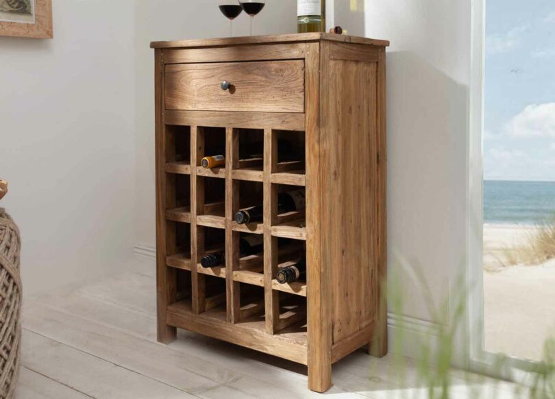 meuble de bar en bois massif recylé