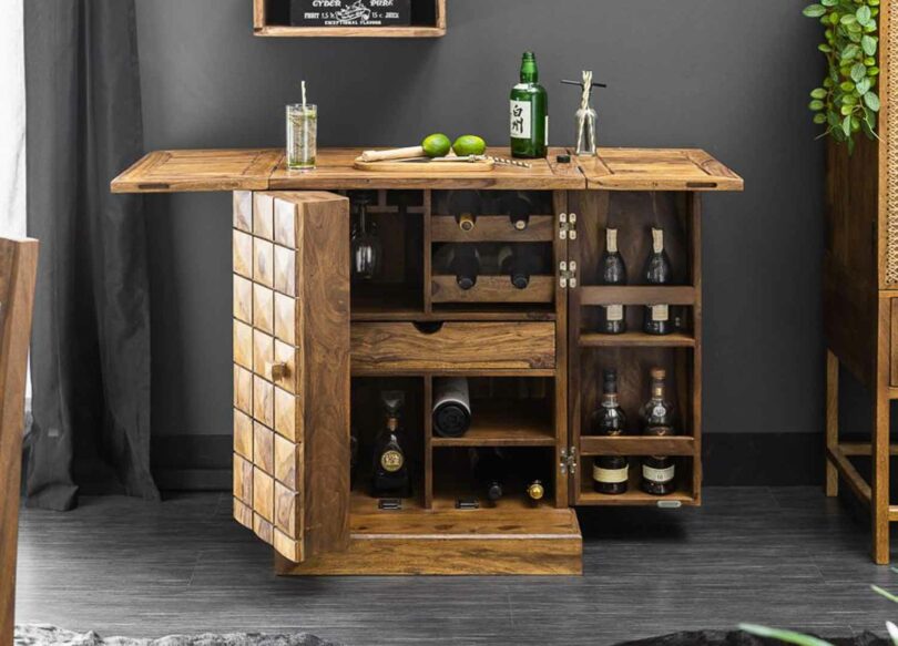 bar dépliant en bois