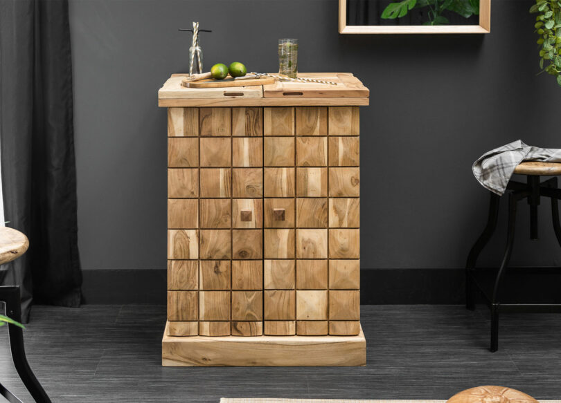 meuble de bar en bois massif
